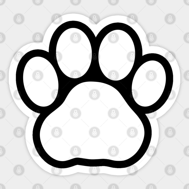 Cat paw print WHITE Sticker by rocksandcolors